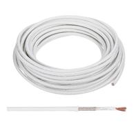 PATIKIL 32.8 pies Calibre 11 AWG Cable de Alta Temperaturaalambre de Vidrio de Mica Resistente Al Calor Aislado Flexible y Electrónico para Lámpara Caldera Blanco