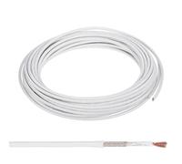PATIKIL 32.8 pies Calibre 13 AWG Cable de Alta Temperatura Alambre de Vidrio de Mica Resistente Al Calor Aislado Flexible y Electrónico para Lámpara Caldera Blanco