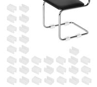 PATIKIL 32 Piezas de Tapones en U para Patas de Silla, Protectores de Piso en Forma de U de 9mm, Cubiertas rectangulares para Puntas de Patas de Silla Que Dura, Color Blanco