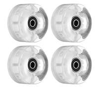PATIKIL 32 x 58mm Rueda Patín Ruedas con Rodamientos, 4 Paquete Iluminada Rueda Quad Patín Reemplazo para Doble Hila Patinaje Monopatín, Blanco Luz