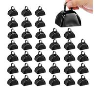 PATIKIL 36 campanas de vaca para juegos de fútbol, cencerros de 3 pulgadas para eventos deportivos, a granel, fabricantes de ruido fuerte, campana de vaca de metal con asa para animar bodas, color