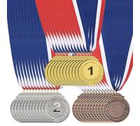 PATIKIL 36uds Oro Plata Bronce Premio Metales, 2 Pulgadas Olímpico Estilo Premio Medallas 1er 2do 3er Premios con Cinta para Equipo Juegos Deportes Competiciones