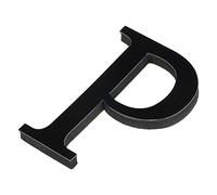 PATIKIL 3D Acrílico Alfabeto Espejo Pared Pegatinas Letra P Autoadhesivo Hogar Decoración Letra Letrero Arte Pegatina Calcomanía para Bricolaje Hogar Decoración Negro