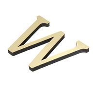PATIKIL 3D Acrílico Alfabeto Espejo Pared Pegatinas Letra W Autoadhesivo Hogar Decoración Letra Letrero Arte Pegatina Calcomanía para Bricolaje Hogar Decoración Claro Dorado