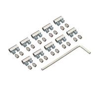 PATIKIL 3mm Agujero Alambre Cuerda Clips Juego, 10uds Acero Agujeros individuales Bloqueo Cable Abrazaderas Clip con M3x0,5 Tornillos Llave para Cable Bricolaje Accesorios, Plata