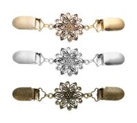 PATIKIL 3Pcs Broches Vintage Para Capa, Clip Para Suéter Mujer, Clip Para Cuello, Accesorios Para Ropa, Suéter, Cardigan, Tono Plata/Dorado/Bronce (13x3.6cm)