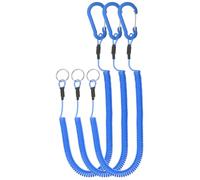 PATIKIL 3Pcs Correas Retráctiles de Resorte Cordón Elástico en Espiral de Seguridad de 6" con Clip de Aluminio y Anillo para Pesca Kayak Escalada Navegación Alicates Azul
