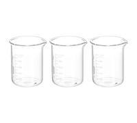 PATIKIL 3uds 100ml Bajo Forma Vidrio Precipitados Vaso, 3.3 Borosilicato Vidrio Graduado Impreso Escala Medición Vasos con Caño para Cocina Laboratorio Líquidos