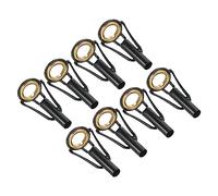 PATIKIL 4,0mm Pescar Caña Punta Reparación Kit, 8uds Inoxidable Acero Poste Anillo Guía Reemplazo para Salada Agua Dulce Agua Pesca, Oro