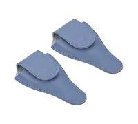 PATIKIL 4.5"x2.6" Bordado Tijeras Funda, 2 Paquete PU Cuero Uñas Cutícula Tijera Cubierta Pequeño Punta Pinzas Tijeras Protector Estuche, Claro Azul