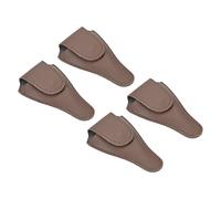 PATIKIL 4.5"x2.6" Bordado Tijeras Funda, 4 Paquete PU Cuero Uñas Cutícula Tijera Cubierta Pequeña Punta Pinzas Tijeras Protector Estuche, Oscuro Marrón