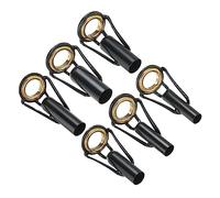 PATIKIL 4-6.5mm Pescar Caña Punta Reparación Kit, 6uds Inoxidable Acero Poste Anillo Guía Reemplazo para Salada Agua Dulce Agua Pesca, Oro