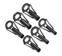PATIKIL 4-6.5mm Pescar Caña Punta Reparación Kit, 6uds Inoxidable Acero Poste Anillo Guía Reemplazo para Salada Agua Dulce Agua Pesca, Negro