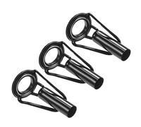 PATIKIL 4,8mm Tubo Diámetro Pesca Caña Puntas Reparación Kit, 3uds Inoxidable Acero Negro Guía Anillo para Salada Agua Dulce Agua Pesca