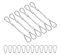 PATIKIL 4 Inch Cable De Seguridad, 6 Pcs 304 Acero Inoxidable Cables De Seguridad Doble Bucle Antirrobo Con 12 Hebillas Para Bicicletas Equipaje, Transparente