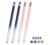 PATIKIL 4 lápices capacitivos para pantallas táctiles, 2 en 1 de alta sensibilidad, lápiz capacitivo universal para teléfonos, tabletas, portátiles, dispositivos de pantalla táctil, azul y rosa