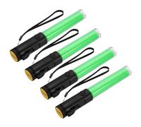 PATIKIL 4 Pack Barra de Señalización de Tráfico de 11 Pulgadas, Linterna LED de Control de Tráfico Aéreo con 3 Modos de Destello, Clip Lateral, Correa de Muñeca y Cordón, Verde