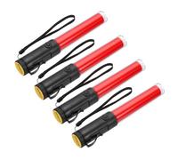 PATIKIL 4 Pack Barra de Señalización de Tráfico de 11 Pulgadas Rojo | Linterna LED de Control de Tráfico Aéreo, con 3 Modos de Destello, Clip Lateral, Correa para Muñeca y Cordón