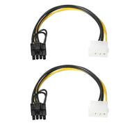 PATIKIL 4 Pasadores a 8 Pasadores Macho PCI Express Cable PCIE Gráficos Tarjeta Potencia Convertidor Adaptador Cables Conector 220mm/8,7" para Video Tarjeta, Paquete de 2