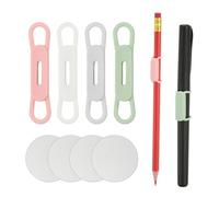 PATIKIL 4 Pcs Soporte Magnético Para Lápices Y Bolígrafos, Soporte Flexible De Silicona Ajustable Con 4 Láminas De Metal Para Neveras Pizarras Escritorios Y Portapapeles, 4 Colores