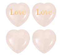 PATIKIL 4 piedras de cristal natural en forma de corazón, piedra de preocupación de amor de 1.2 pulgadas con palabras inspiradoras, cristales de ansiedad para mujeres, regalos de estrés, meditación
