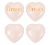 PATIKIL 4 piedras de cristal natural en forma de corazón, piedra de preocupación de amor de 1.2 pulgadas con palabras inspiradoras, cristales de ansiedad para mujeres, regalos de estrés, meditación