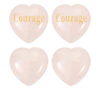 PATIKIL 4 piedras de cristal natural en forma de corazón, piedra de preocupación de amor de 1.2 pulgadas con palabras inspiradoras, cristales de ansiedad para mujeres, regalos de estrés, meditación