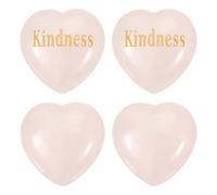 PATIKIL 4 piedras de cristal natural en forma de corazón, piedra de preocupación de amor de 1.2 pulgadas con palabras inspiradoras, cristales de ansiedad para mujeres, regalos de estrés, meditación