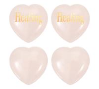 PATIKIL 4 piedras de cristal natural en forma de corazón, piedra de preocupación de amor de 1.2 pulgadas con palabras inspiradoras, cristales de ansiedad para mujeres, regalos de estrés, meditación