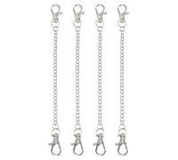 PATIKIL 4 Piezas De Cadenas Colgantes Con Cierre, 20cm Soporte Para Plantas Para Comederos De Aves Macetas Faroles Campanas De Viento Pizarras Y Decoraciones, Plateado