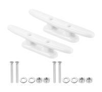 PATIKIL 4 Pulgada Cleat De Nylon para Muelle De Barco Paquete De 2 Cleats para Amarre De Cuerda De Kayak con Tornillos para Muelles De Barcos Kayaks Decoración Náutica Marina, Blanco