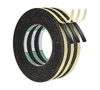 PATIKIL 4 Rollos 5M EVA Cinta Selladora Espuma Burlete Sellado, 8mm x 2mm(W*T) EVA Adhesivo de Alta Densidad Tira para Anti Frío, Aislante,Ruido y Colisión, Negro