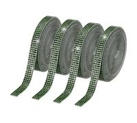PATIKIL 4 Rollos de Cinta de Rhinestones, Tiras de Rhinestones Cristal Autoadhesivas de 0.35", 4 Yardas de Pegatina de Diamantes Brillantes de Resina para Manualidades DIY, Verde