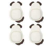 PATIKIL 4 topes de tirador de puerta con diseño de perro, protección contra golpes, protector de pared autoadhesivo para tirador de puerta, esquina de mesa y accesorios para el hogar, color blanco