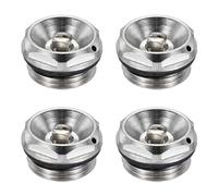 PATIKIL 4 Unidades Tapones De Purga De Aire Con Rosca Macho BSP Plateado
