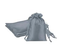 PATIKIL 4 X 6 Inch Bolsas De Raso Con Cordón, 3 Pcs Bolsas De Regalo De Seda Con Cordón Para Joyería Dulces Boda Navidad Graduación Cumpleaños Pascua, Gris