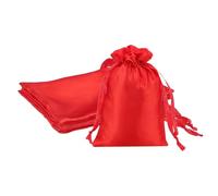 PATIKIL 4 X 6 Inch Bolsas De Raso Con Cordón, 3 Pcs Bolsas De Regalo De Seda Con Cordón Para Joyería Dulces Boda Navidad Fiesta Graduación Cumpleaños Pascua, Rojo