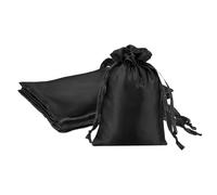 PATIKIL 4 X 6 Inch Bolsas De Raso Con Cordón, 3 Pcs Bolsas De Regalo De Seda Con Cordón Para Joyería Dulces Navidad Boda Graduación Cumpleaños Pascua, Negro