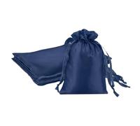 PATIKIL 4 X 6 Inch Bolsas De Raso Con Cordón, 3 Pcs Bolsas De Regalo De Seda Con Cordón Para Joyería Dulces Navidad Boda Graduación Cumpleaños Pascua, Azul Marino