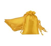 PATIKIL 4 X 6 Inch Bolsas De Raso Con Cordón, 3 Pcs Bolsas De Regalo De Seda Con Cordón Para Joyería Dulces Boda Navidad Graduación Cumpleaños Pascua, Dorado