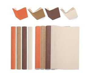 PATIKIL 40"x16" Tela para encuadernación, 4 piezas de tela para reparación de cubiertas de libros, encuadernación de libros para artes de libros, marrón oscuro/marrón/naranja/beige