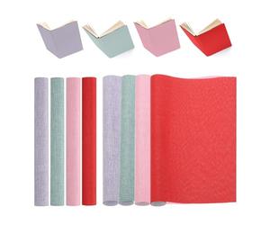 PATIKIL 40"x16" Tela para encuadernación, 4 piezas de tela para reparación de encuadernación de libros para encuadernación de libros, artes de libros, rojo/rosa/morado/verde