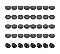 PATIKIL 40pcs Silicona Agujero Tapón para Orificio de 14-15 mm, Botón Redondo Mueble Protector Goma Snap-In Cierre Multiuso para Pared Cocina Armario Botella, Negro