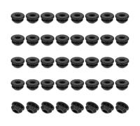 PATIKIL 40pcs Silicona Agujero Tapón para Orificio de 6.5-7 mm, Botón Redondo Mueble Protector Goma Snap-In Cierre Multiuso para Pared Cocina Armario Botella, Negro