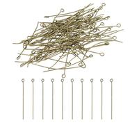 PATIKIL 45mm Pin de Ojo, 150pcs Pasadores de Ojo Abierto de Metal Agujas de Ojo para Hacer Joya Hallazgos Pendientes Collar Pulsera Manualidades Diy, Bronce