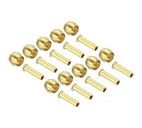 PATIKIL 4mm Tubo OD Latón Compresión Manguitos Férulas, 20 Paquete Latón Férula Latón Compresión Inserto Accesorios Surtido Kit para Aire Agua Gas Tubería