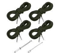 PATIKIL 4pcs Cordones de Algodón, 5mm x 1.3 Metro Cuerda para Ropa Zapato con Fáciles Enhebradores de Cordón Reemplazo para Sudaderas Pantalones Chaquetas Costura Manualidad, Verde Militar