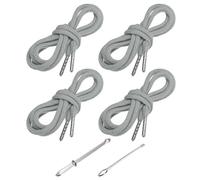 PATIKIL 4pcs Cordones de Algodón, 5mm x 1.3 Metro Cuerda para Ropa Zapato con Fáciles Enhebradores de Cordón Reemplazo para Sudaderas Pantalones Chaquetas Costura Manualidad, Gris