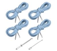 PATIKIL 4pcs Cordones de Algodón, 5mm x 1.3 Metro Cuerda para Ropa Zapato con Fáciles Enhebradores de Cordón Reemplazo para Sudaderas Pantalones Chaquetas Costura Manualidad, Azul Cielo