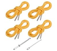 PATIKIL 4pcs Cordones de Algodón, 5mm x 1.3 Metro Cuerda para Ropa Zapato con Fáciles Enhebradores de Cordón Reemplazo para Sudadera Pantalones Chaqueta Costura Manualidad, Amarillo Oscuro